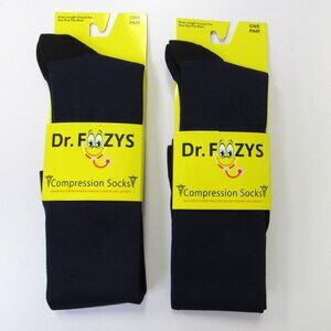 2 Pairs Foozys Dark Navy Blue Compression Knee Socks Unisex Men Women